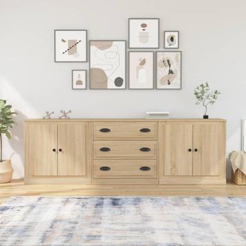 vidaXL Dressoirs 3 st bewerkt hout sonoma eiken beschikbaar voor biedingen
