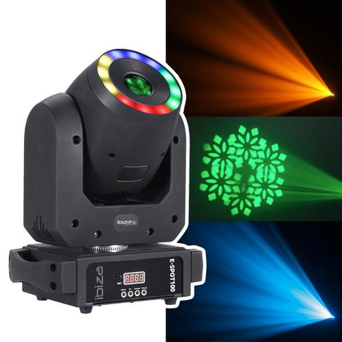 Ibiza E-SPOT100 DMX Bestuurbare 100W LED Spot Movinghead Met, Muziek en Instrumenten, Licht en Laser, Overige typen, Nieuw, Verzenden