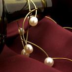 Gouden collier met parels | 44,5 cm (schakelketting), Sieraden, Tassen en Uiterlijk, Kettingen, Gebruikt, Overige kleuren, Ophalen of Verzenden