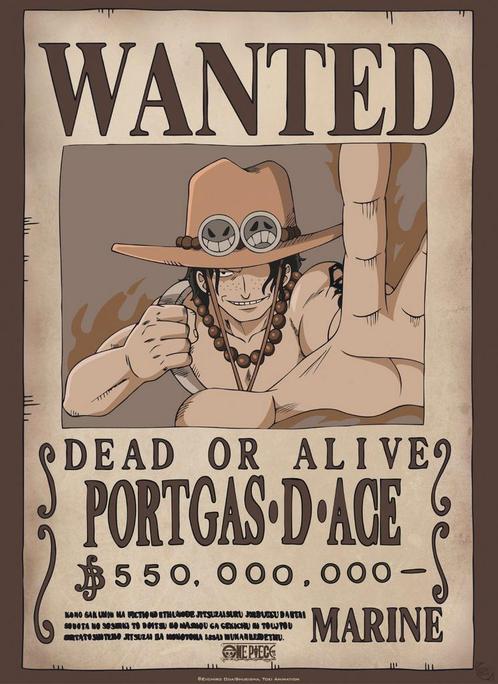 Poster One Piece Wanted Ace - 38x52cm, Verzamelen, Posters, Nieuw, A1 t/m A3, Verzenden