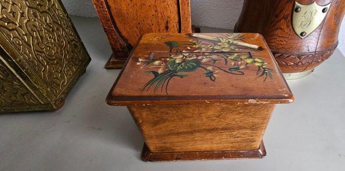 Tabakspot (4) - Eik - 4 tabakspotten, Antiek en Kunst, Antiek | Overige Antiek