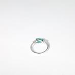 Verlovingsring - 18 karaat Witgoud - 1.31ct. tw. Smaragd -
