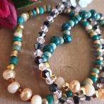 Handgemaakte armbanden set van drie, gouden tinten,, Nieuw