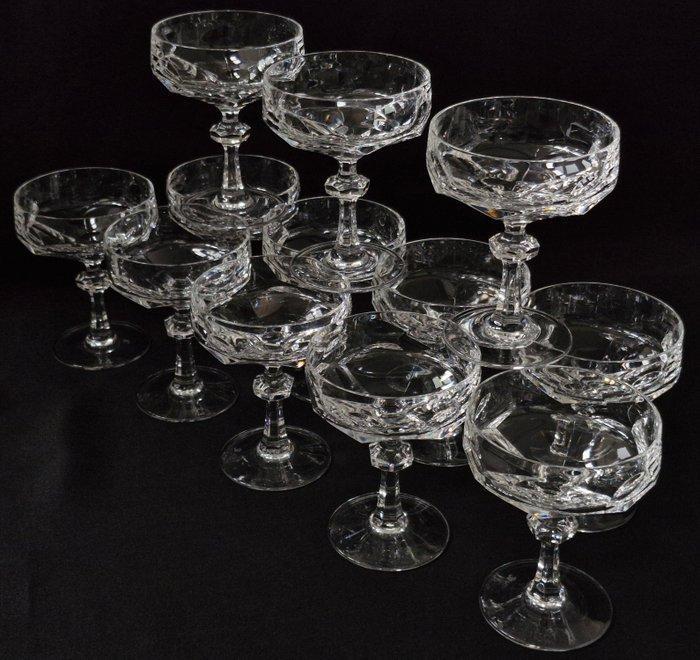 Drinkset (12) - Alexandra - Kristal - Champagne Coupes, Antiek en Kunst, Antiek | Meubels | Tafels