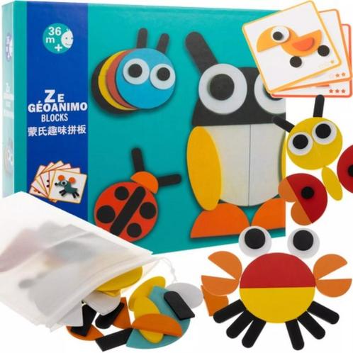 Kruzzel Houten Puzzel - Geometrische Dierenfiguren - Educ..., Kinderen en Baby's, Speelgoed | Overig, Nieuw, Ophalen of Verzenden