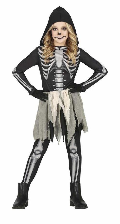Skelet Halloween Kostuum Meisje Zwart, Hobby en Vrije tijd, Feestartikelen, Nieuw, Verzenden