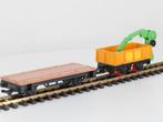 Set Playmobil 4105 Platte Wagen & bakwagen met groene kra..., Ophalen of Verzenden, Gebruikt, Overige typen, Analoog
