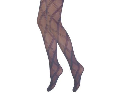 Panty - Ruit Motief - 15 Den - Mokka, Kleding | Dames, Leggings, Maillots en Panty's, Verzenden