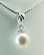 Zonder Minimumprijs - Hanger - 18 karaat Witgoud Parel -, Sieraden, Tassen en Uiterlijk, Antieke sieraden