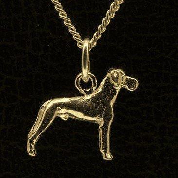 Gouden Duitse Dog oren ongecoupeerd ketting hanger - klein, Sieraden, Tassen en Uiterlijk, Kettinghangers, Verzenden