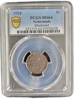 Koningin Wilhelmina 1 cent 1924 MS64 Blackened PCGS, Verzenden, Koningin Wilhelmina, 1 cent, Losse munt
