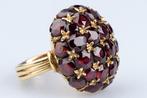 Ring - 18 karaat Geel goud - 11.20ct. tw. Granaat - Granaat, Sieraden, Tassen en Uiterlijk, Ringen, Nieuw