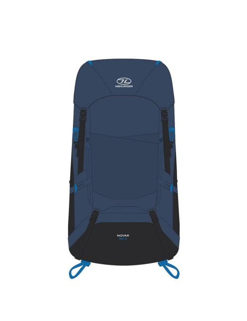 Highlander rugzak Novar Rucksack Navy 50 + 5 liter - Blauw, Sieraden, Tassen en Uiterlijk, Tassen | Rugtassen, Nieuw, Trekking
