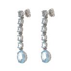 Oorbellen - 18 karaat Witgoud - 10.50ct. tw. Aquamarijn, Nieuw