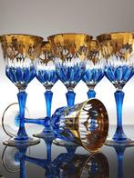 Kelk (6) - 24 kt goud - met de hand beschilderde gouden, Antiek en Kunst