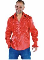 Blouse disco ruches populair rood, Kleding | Heren, Ophalen of Verzenden, Nieuw
