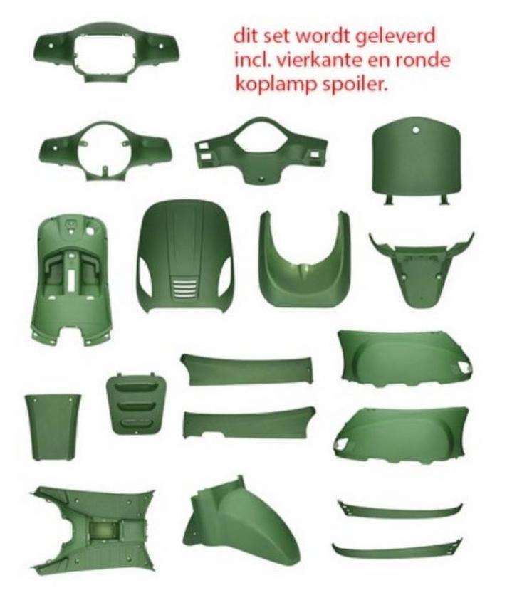 Kappenset Mat Groen RSO Sense/Vx50 (S)/Riva (S)/Vespa-look (, Fietsen en Brommers, Brommeronderdelen | Scooters, Verzenden