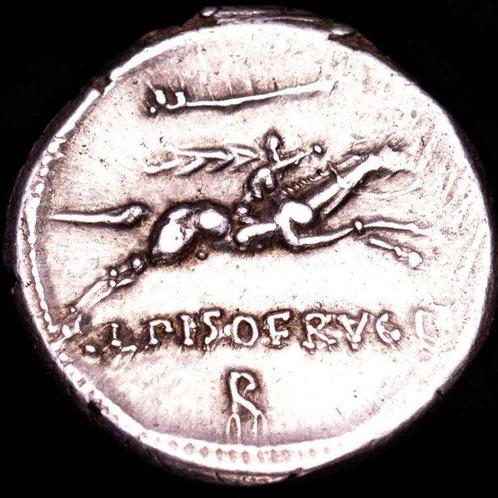 Romeinse Republiek. L. Calpurnius Piso Frugi. Denarius Rome, Postzegels en Munten, Munten | Europa | Niet-Euromunten