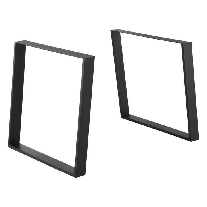 Meubelpoot schuin U tafelpoot 75x72 cm set van 2 zwart mat, Huis en Inrichting, Tafelonderdelen, Verzenden