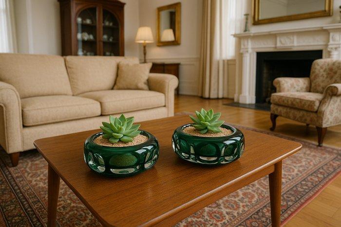 Val Saint Lambert - Asbak (2) - Crystal Ashtrays - Glas, Antiek en Kunst, Antiek | Glas en Kristal