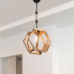 [lux.pro] Hanglamp Cheltenham E27 zwart houtkleurig en jute, Nieuw, Verzenden