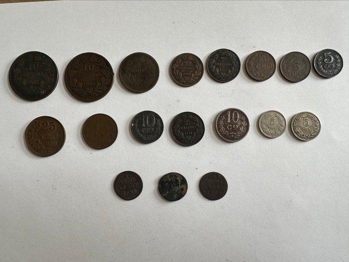 Luxemburg. 18 monnaies anciennes – Grand-Duché de Luxembourg, Postzegels en Munten, Munten | Europa | Niet-Euromunten