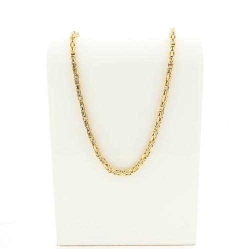 Gouden koningsschakel ketting | 45,5 cm, Sieraden, Tassen en Uiterlijk, Kettingen, Overige kleuren, Gebruikt, Goud, Ophalen of Verzenden