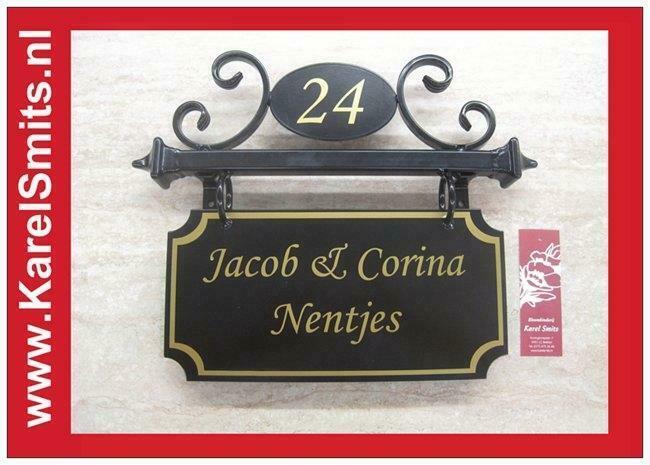 Naambord met Huisnummer Smeedijzer Eindhoven Zwart, Huis en Inrichting, Overige Huis en Inrichting, Nieuw, Ophalen of Verzenden