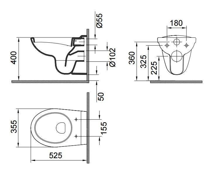 Wandcloset Sydney 52 Cm Wit Vlakspoel, Doe-het-zelf en Verbouw, Sanitair, Ophalen of Verzenden