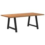 vidaXL Eettafel rechthoekig 200x100x74 cm massief eikenhout, Huis en Inrichting, Tafels | Eettafels, Verzenden, Nieuw