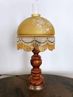 Tafellamp - Hout - glas, Antiek en Kunst