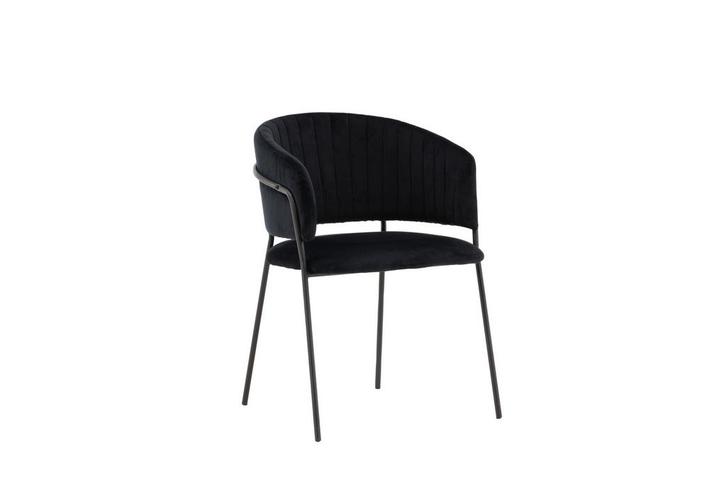 Eetkamerstoel - Stefan - Zwart - Fluweel - Jörn, Huis en Inrichting, Stoelen, Verzenden
