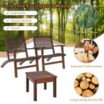 Jaridn 3-Delige Rotan Loungeset met 2 Fauteuils 180KG Belast, Tuin en Terras, Tuinsets en Loungesets, Nieuw, Verzenden