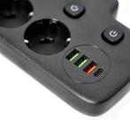 Kobi Verlengsnoer - 2 stopcontacten + 3x USB-A & 1x USB-C..., Ophalen of Verzenden, Nieuw