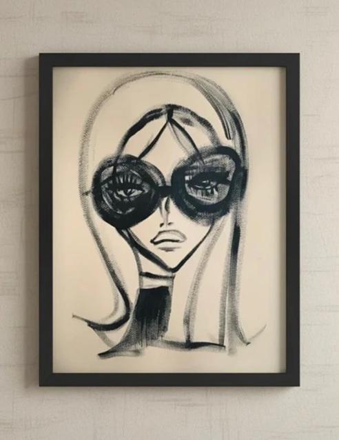 Canvas Poster 30 x 40 Abstracte Kunst Tekening, Huis en Inrichting, Woonaccessoires | Wanddecoraties, Nieuw, Ophalen of Verzenden