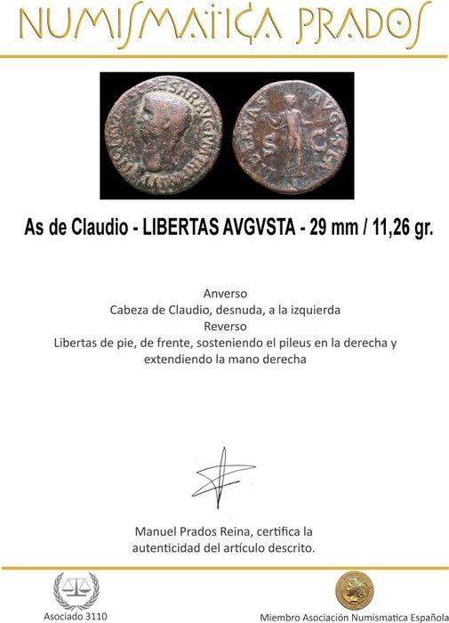 Romeinse Rijk. Claudius (41-54 n.Chr.). As Roma - LIBERTAS, Postzegels en Munten, Munten | Europa | Niet-Euromunten