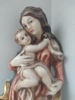 Snijwerk, Madonna mit Kind - Wandfigur - Handarbeit - 61 cm, Antiek en Kunst