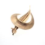 Gouden broche van een veer (veren, fantasie, bewerkt goud), Sieraden, Tassen en Uiterlijk, Broches, Ophalen of Verzenden, Gebruikt