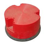 Opstap krukje, rood, 22 cm hoog, met zwenkwieltjes, gebruikt, Ophalen of Verzenden, Gebruikt