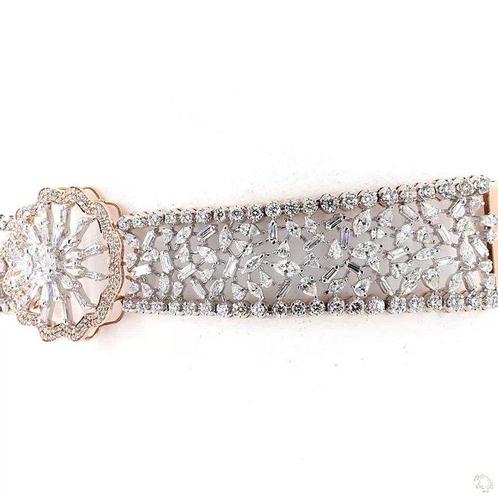 Halsketting - 14 karaat Roségoud - 15.84ct. tw. Diamant, Sieraden, Tassen en Uiterlijk, Kettingen