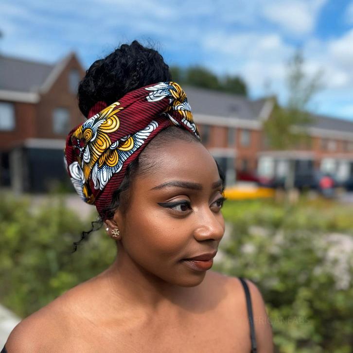 Afrikaanse Rood Fleur hoofddoek - headwrap, Kleding | Dames, Hoeden en Petten, Nieuw, Ophalen of Verzenden
