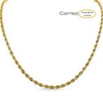 Gouden rope ketting 60cm  en 5mm  breed heren- stainless ste, Verzenden, Nieuw, Zilver