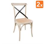 Stoelen | Rotan/Hout | Ecru | Indoor | 2 Stuks |, Verzenden, Nieuw in verpakking