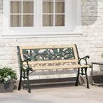 vidaXL Tuinbank met rugleuning 116 cm rozenpatroon hout, Tuin en Terras, Tuinbanken, Verzenden, Nieuw, Hout