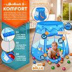 Speeltent - Kindertent - Speelhuisje - Met ballen - Blauw -, Kinderen en Baby's, Verzenden, Zo goed als nieuw