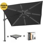 Challenger T2 glow premium parasol 300x300 cm antraciet, Ophalen of Verzenden, Nieuw