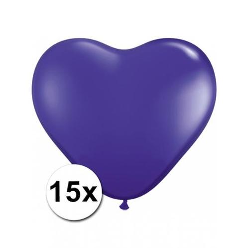 15x Hart ballonnen paars - Ballonnen, Hobby en Vrije tijd, Feestartikelen, Ophalen of Verzenden