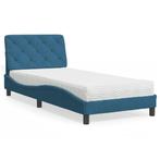 vidaXL Bed met matras fluweel blauw 80x200 cm, Huis en Inrichting, Slaapkamer | Bedden, Eenpersoons, Nieuw, 80 cm, 200 cm