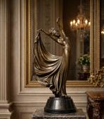 Beeld, (XL) Bronze: Lady with Dress - 57 cm - Brons, Marmer, Antiek en Kunst