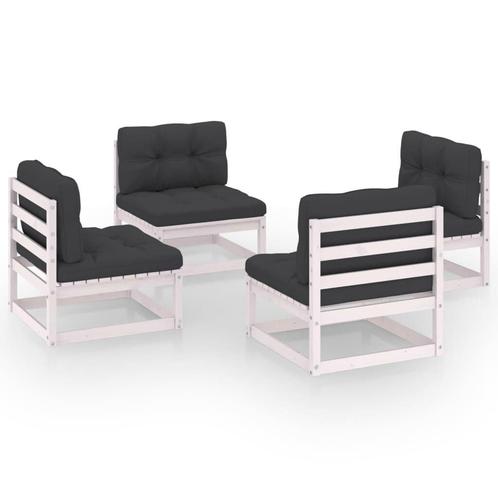 Grenen Loungeset | 4-delig + Kussens | Retourdeal, Tuin en Terras, Tuinsets en Loungesets, Bank, Nieuw, Hout, Loungeset, 4 zitplaatsen